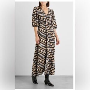 NWT RIS & INK Sophia printed LENZING™ ECOVERO™ crepe midi dress size 8 US 4